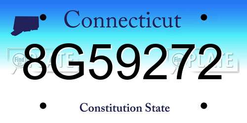 8G59272 Connecticut License Plate