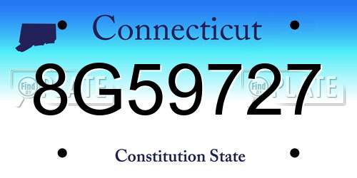 8G59727 Connecticut License Plate