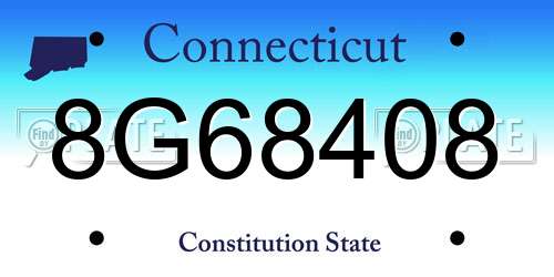 8G68408 Connecticut License Plate
