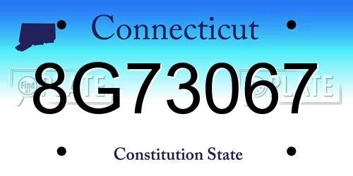 8G73067 Connecticut License Plate