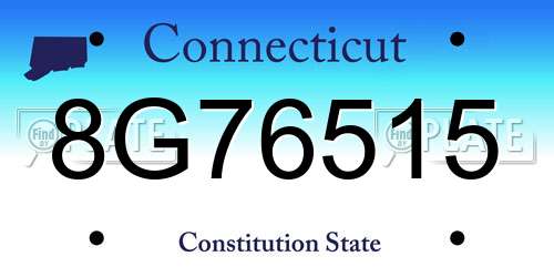 8G76515 Connecticut License Plate