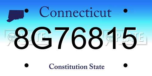 8G76815 Connecticut License Plate
