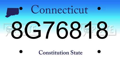 8G76818 Connecticut License Plate