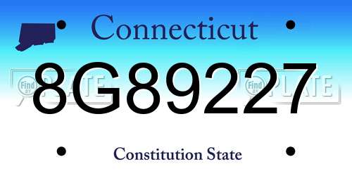 8G89227 Connecticut License Plate