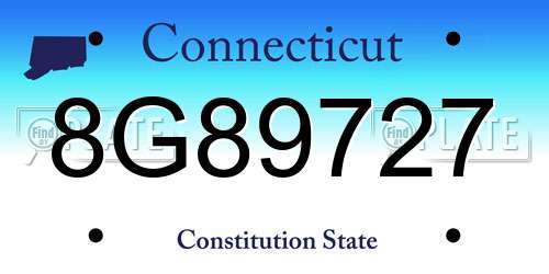 8G89727 Connecticut License Plate