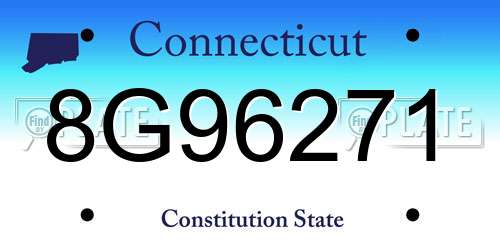 8G96271 Connecticut License Plate