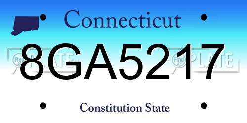 8GA5217 Connecticut License Plate