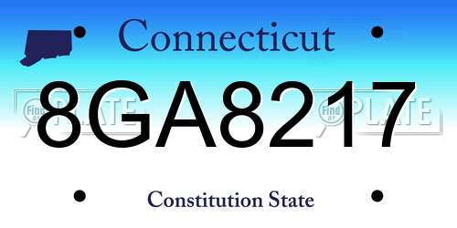 8GA8217 Connecticut License Plate