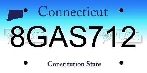 8GAS712 Connecticut License Plate