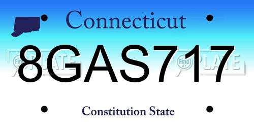 8GAS717 Connecticut License Plate