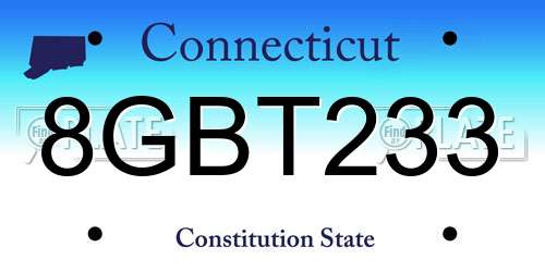 8GBT233 Connecticut License Plate