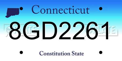 8GD2261 Connecticut License Plate