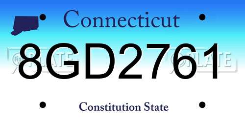 8GD2761 Connecticut License Plate