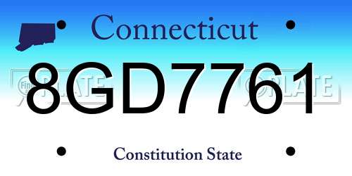 8GD7761 Connecticut License Plate
