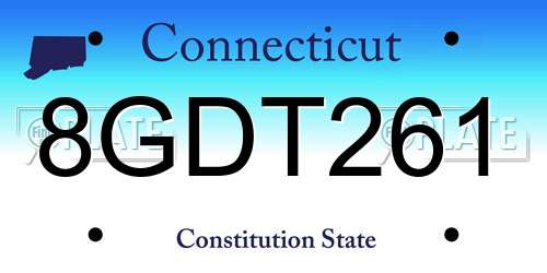8GDT261 Connecticut License Plate
