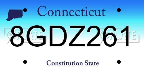 8GDZ261 Connecticut License Plate