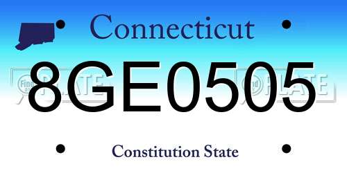 8GE0505 Connecticut License Plate