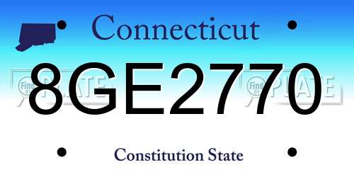 8GE2770 Connecticut License Plate