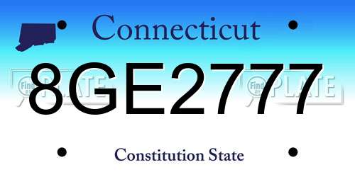 8GE2777 Connecticut License Plate