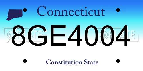 8GE4004 Connecticut License Plate