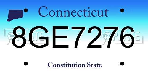 8GE7276 Connecticut License Plate