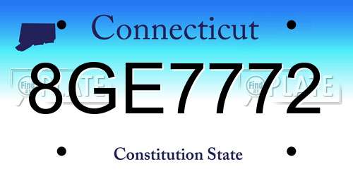 8GE7772 Connecticut License Plate