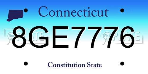 8GE7776 Connecticut License Plate