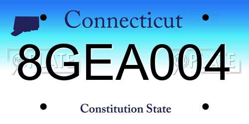 8GEA004 Connecticut License Plate
