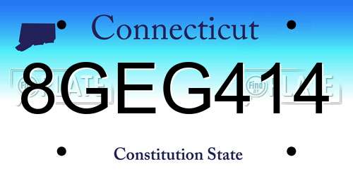 8GEG414 Connecticut License Plate