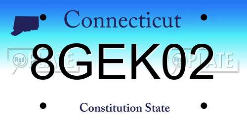 8GEK02 Connecticut License Plate