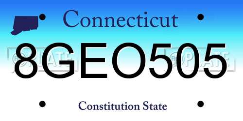 8GEO505 Connecticut License Plate