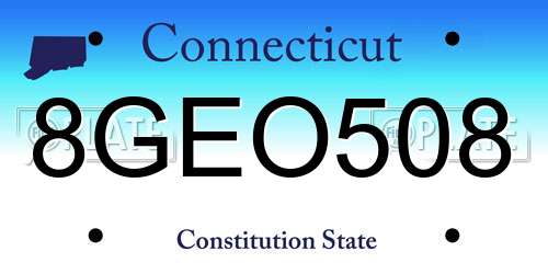 8GEO508 Connecticut License Plate