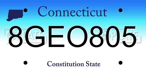 8GEO805 Connecticut License Plate