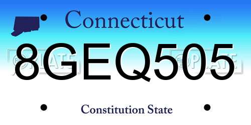 8GEQ505 Connecticut License Plate