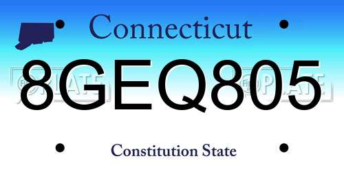 8GEQ805 Connecticut License Plate