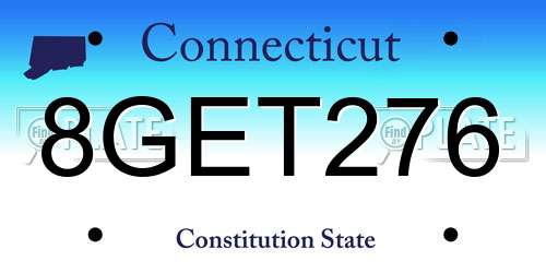 8GET276 Connecticut License Plate