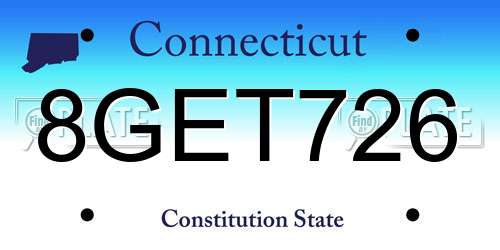 8GET726 Connecticut License Plate