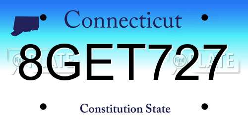8GET727 Connecticut License Plate