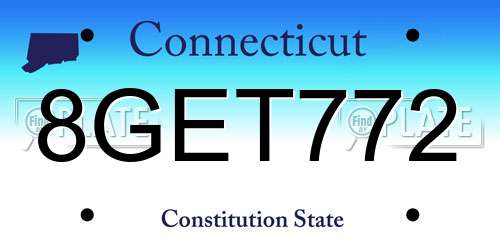 8GET772 Connecticut License Plate