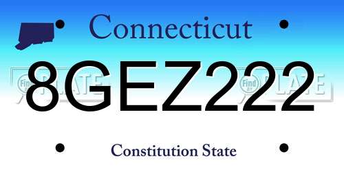 8GEZ222 Connecticut License Plate