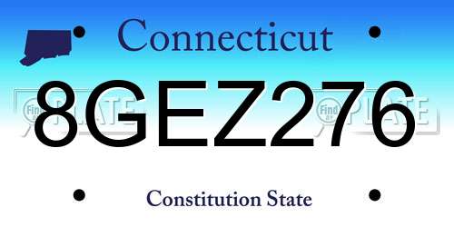 8GEZ276 Connecticut License Plate