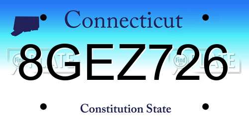 8GEZ726 Connecticut License Plate