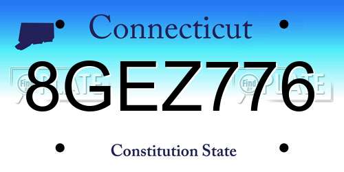 8GEZ776 Connecticut License Plate