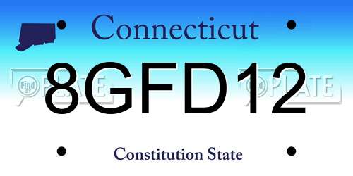 8GFD12 Connecticut License Plate