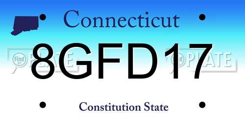 8GFD17 Connecticut License Plate