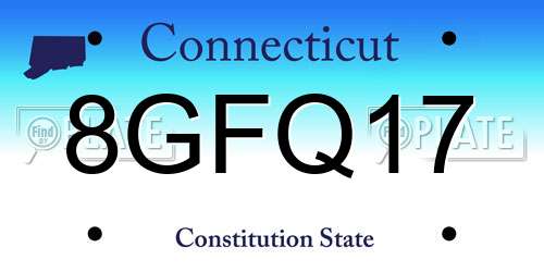 8GFQ17 Connecticut License Plate
