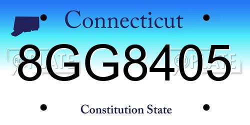 8GG8405 Connecticut License Plate
