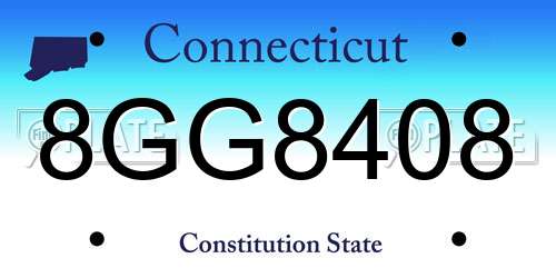 8GG8408 Connecticut License Plate