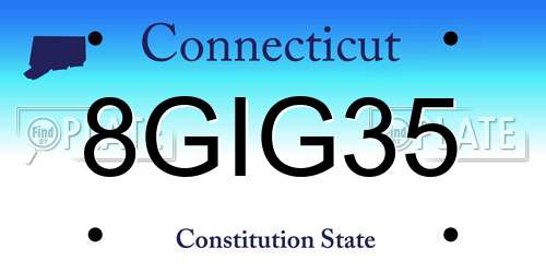 8GIG35 Connecticut License Plate