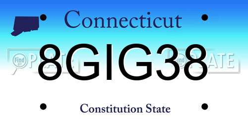 8GIG38 Connecticut License Plate